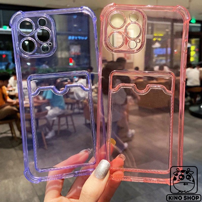 Ốp iphone trong suốt đựng thẻ card đủ màu chống sốc dẻo 6/7/6plus/7plus/8/8plus/x/xr/xs/11/12/13pro/max/plus/13promax