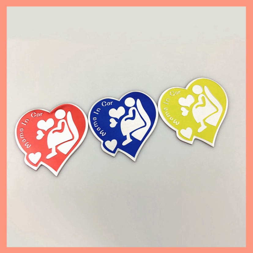 [Mã LIFEAU5SALE giảm 20k đơn 50k] Tem Nhôm Baby In Car, Mami In Car dập nổi Cao Cấp