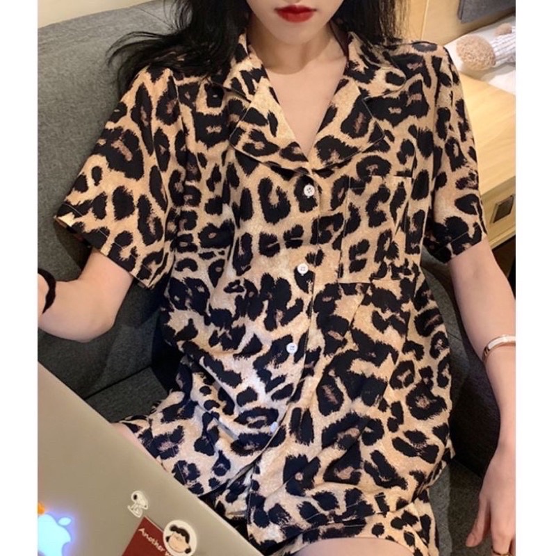 Mẫu mới về  bộ ngủ Pyjama quần cộc áo cộc Da beo siêu hot trend năm nay(kèm video ảnh thật) | BigBuy360 - bigbuy360.vn