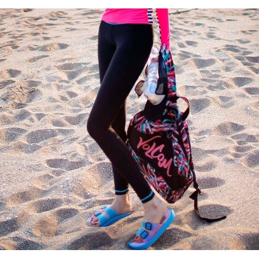 Quần bơi nữ dài viền chỉ xanh chất thun lạnh đẹp - ảnh thật | BigBuy360 - bigbuy360.vn