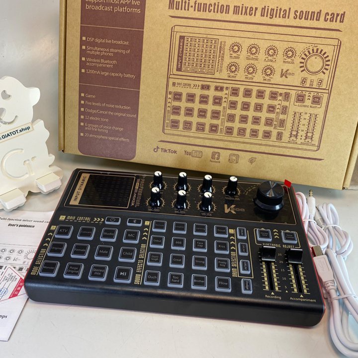 Combo sound card âm thanh K300 kèm míc thu âm woaichang BM900 mới, hàng đẹp Smarttnt.vn