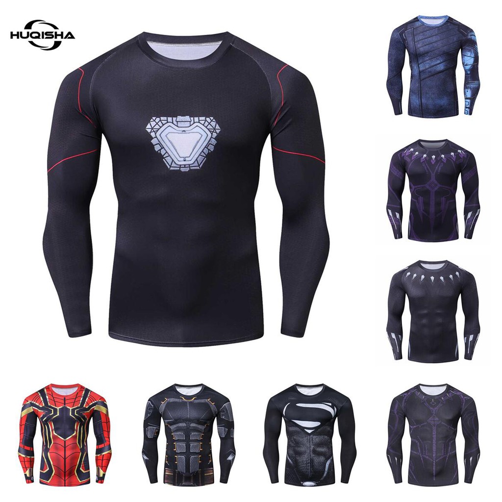 New Anime Movie 3D Printed Men's T-Shirt Fashion Iron Man Costume Compressed Summer Long Sleeve T-Shirt Men's Top