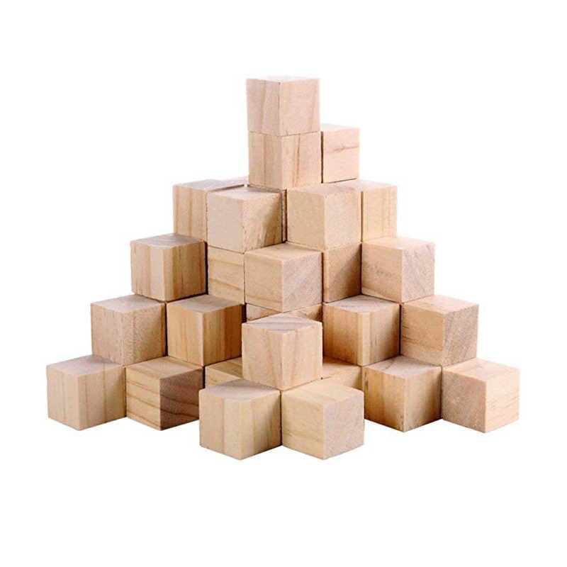 Bộ 10 khối gỗ vuông, viên gỗ lập phương 25x25x25mm làm đồ chơi xếp hình, trang trí, thủ công (VA105x10)- Luân Air Models