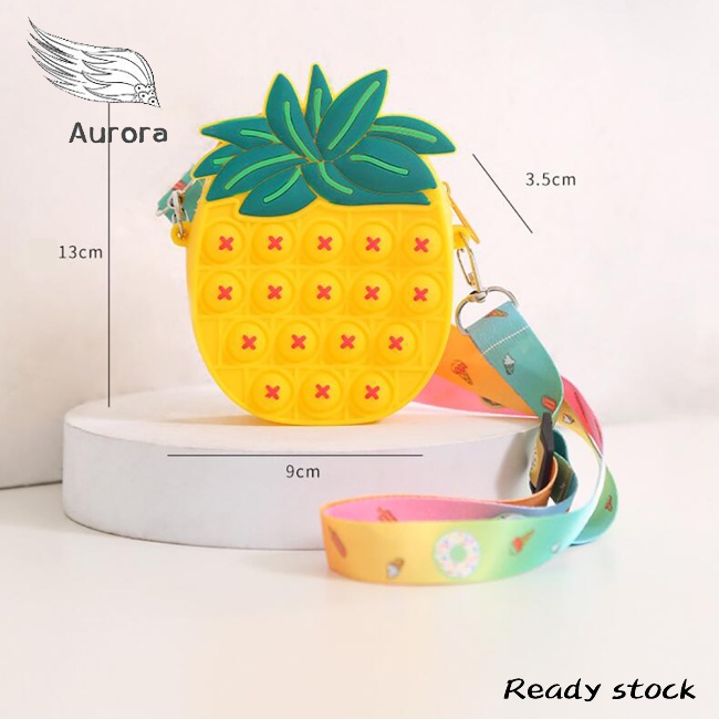 Túi Đeo Chéo Đựng Tiền Xu Đồ Chơi Giảm Căng Thẳng Hình Chuột Hoạt Hình Aurora Pop It Last Mouse