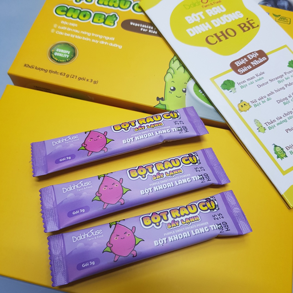 Bột Rau Củ Ăn Dặm Cho Bé Từ 6 Tháng Tuổi Dalahouse - Gói 3g
