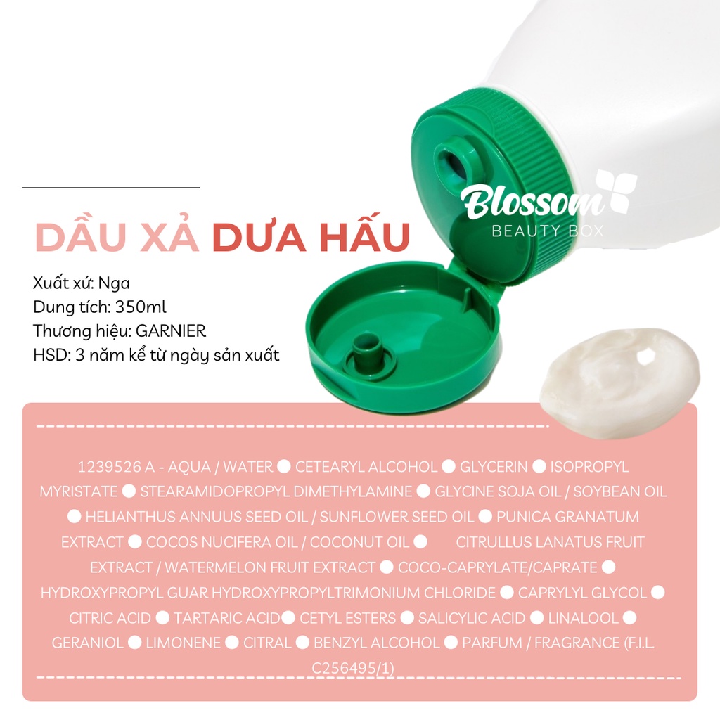 Dầu gội xả DƯA HẤU GARNIER Fructis Volumising Watermelon Shampoo For Fine Hair 350ml
