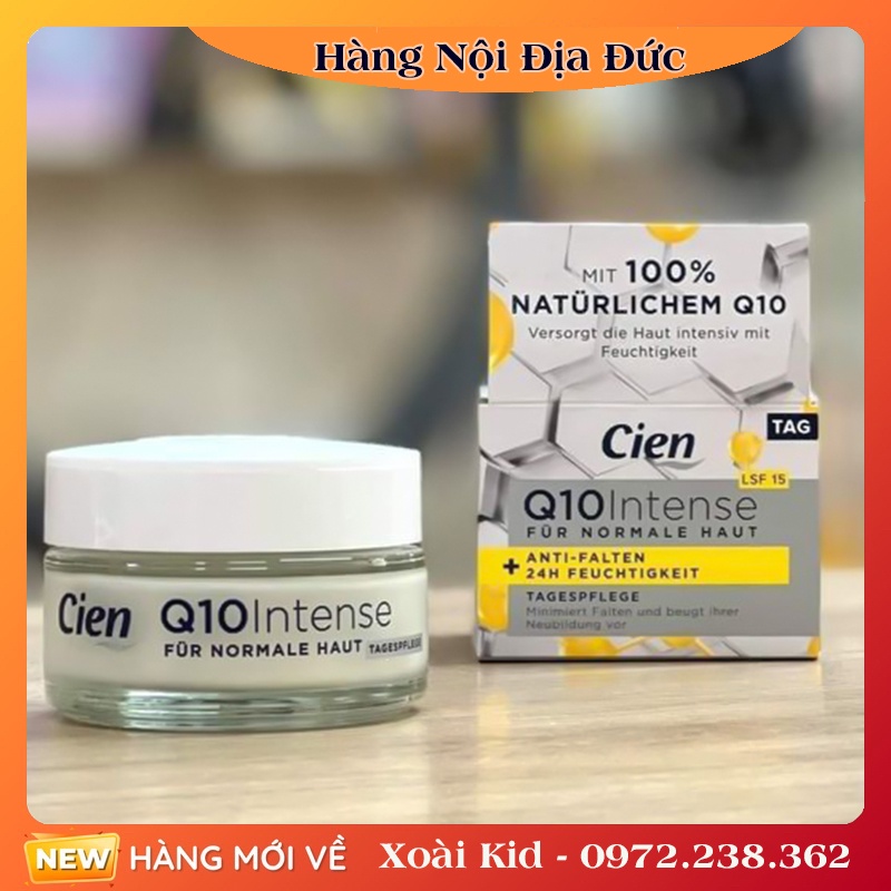 Kem dưỡng da chống lão hoá, sáng da Cien Q10 của Đức - Mẫu mới nhất Đủ Bill