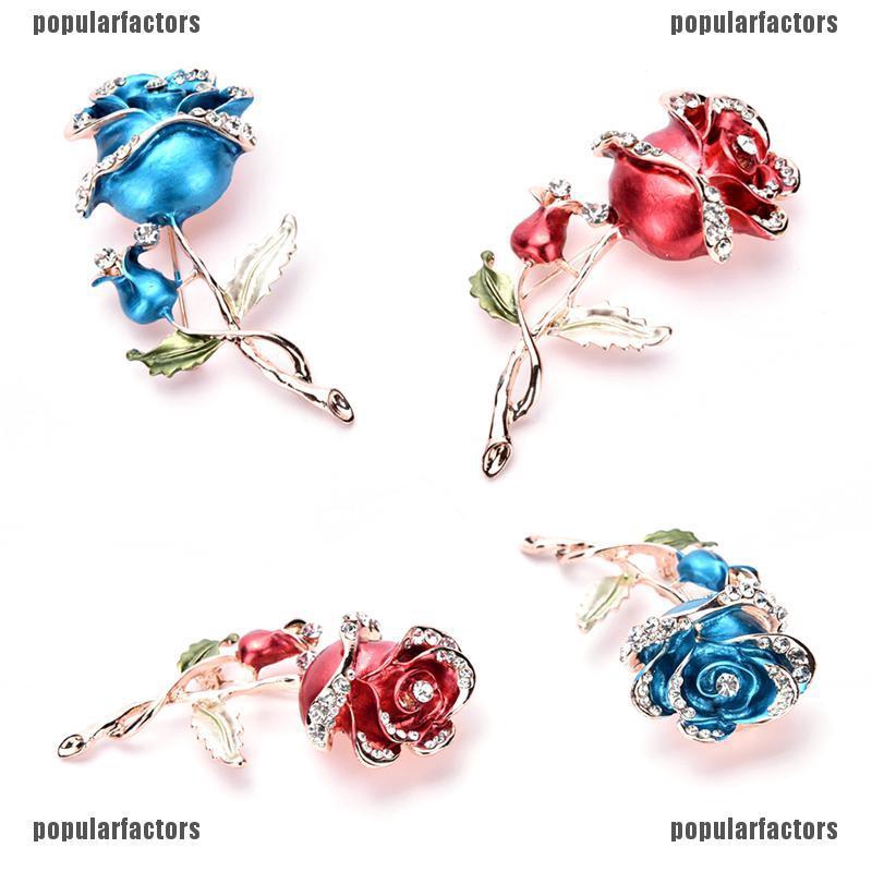 (MớI) Ghim GàI ÁO HìNh Hoa HồNg ĐíNh Đá Sang TrọNg