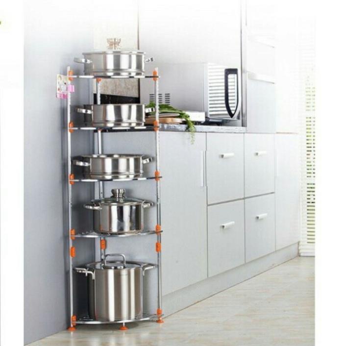 KỆ ĐỂ XOONG NỒI CHẢO 5 TẦNG INOX DÀY DẶN ( tuyển khách sỉ)