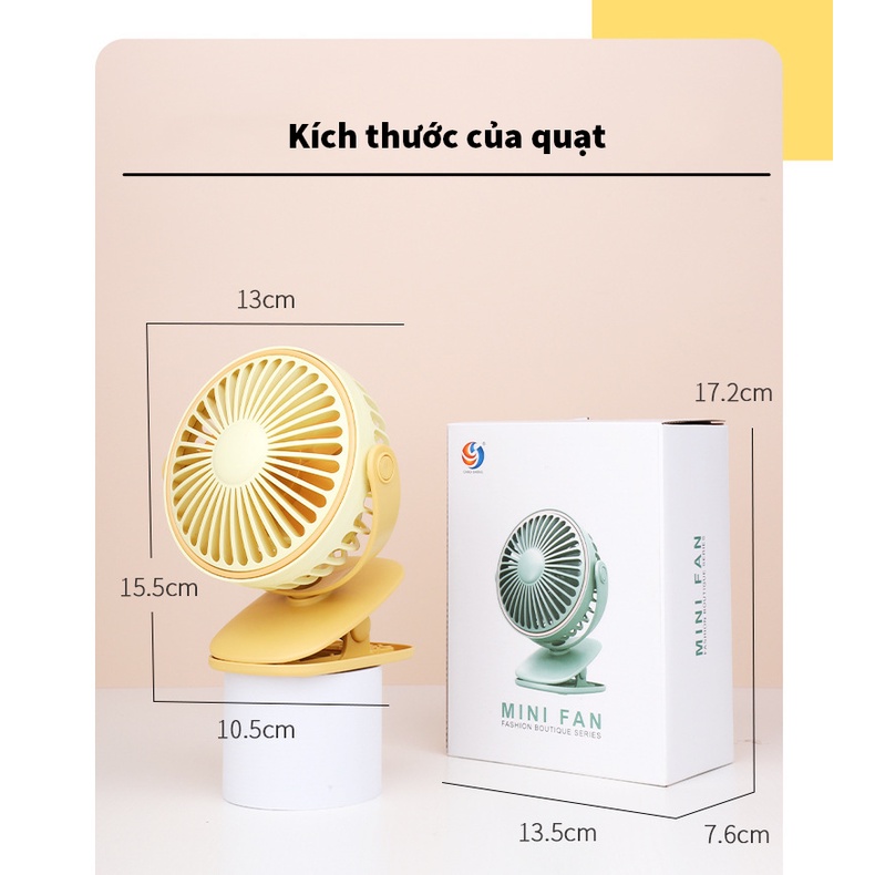 Quạt Mini Sạc Điện Qua Cổng USB , Quạt Cầm Tay Tiện Lợi Có Thể Kẹp Xe Đẩy Cho Bé Và Mang Đi Mọi Nơi