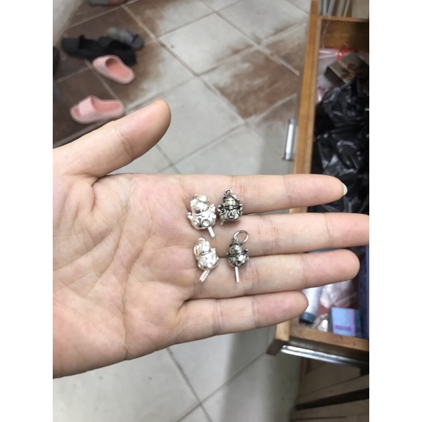 Mặt dây chuyền mèo thần tài bạc chuẩn