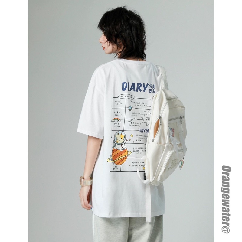 [GIÁ HUỶ DIỆT] Áo Thun Tay Lỡ DIARY Hot Trend - Áo Phông Rộng Ngắn Tay Nam Nữ Unisex