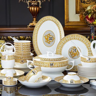Bộ chén bát sứ xương Hermes cao cấp 60 món ( ảnh thật cuối)
