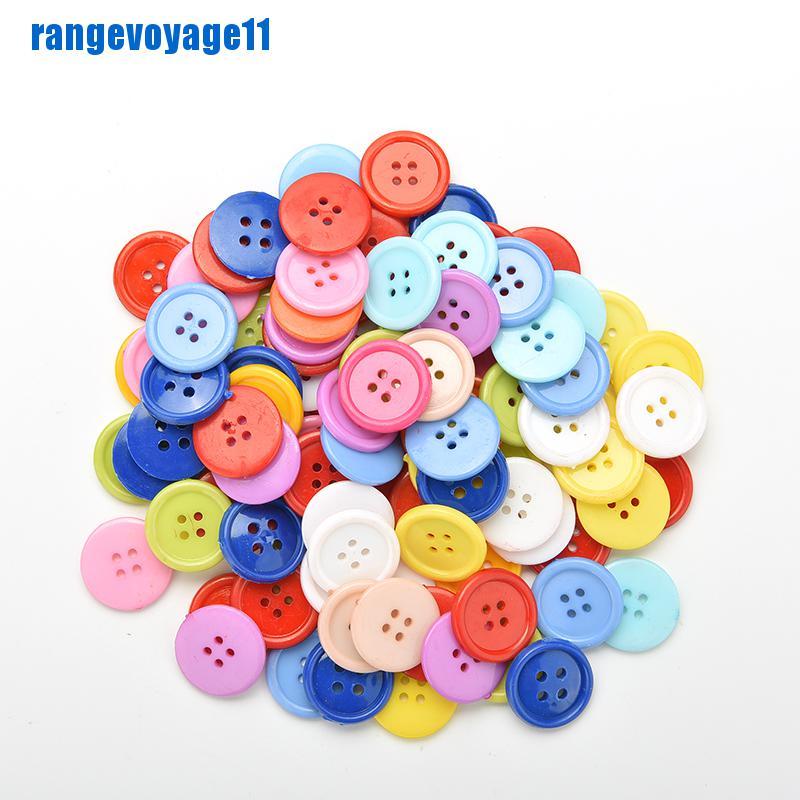 Bộ 100 Nút Nhựa Tròn Nhiều Màu Sắc