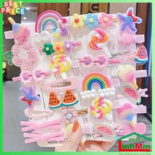 Set kẹp tóc bé gái, set 14 chiếc kẹp tóc cho bé gái nhiều hình xinh xắn, cute