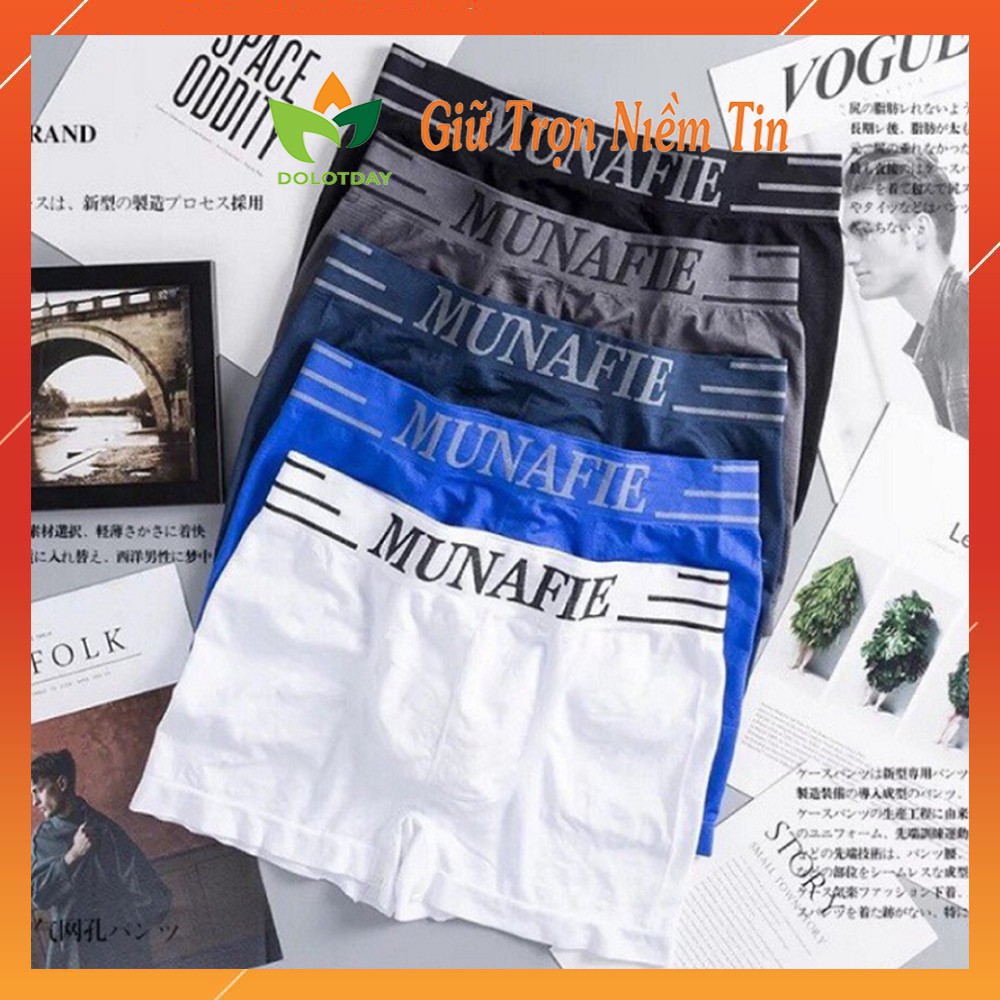 [COMBO 5] Quần lót boxer nam cao cấp MUNAFIE Quần sịp đùi cotton co giãn FREESIZE DOLOTDAY