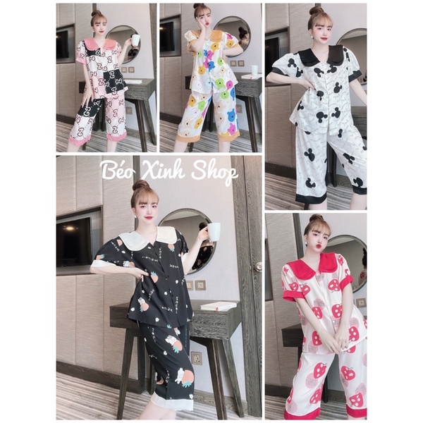 [Mã SKAMFSW175 giảm 10K đơn 50K] [FREESHIP]Đồ Ngủ Lửng Bigsize Cao Cấp Kiểu Dáng Đẹp Vải Satin Lạnh Mặc Cực Thích