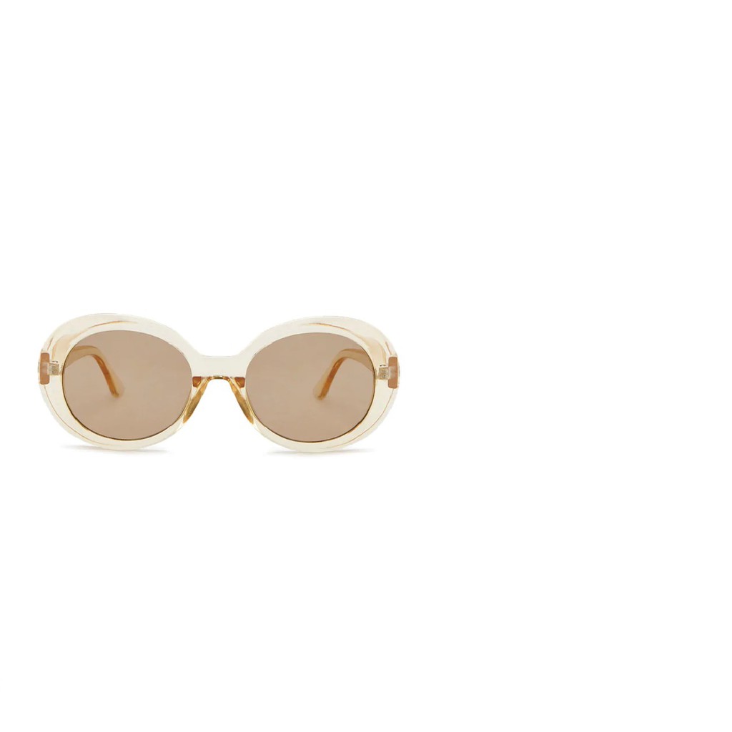 KÍNH MÁT NỮ TRÒNG NÂU PHÔI GỌN TRẮNG PLASTIC OVAL SUNGLASSES FOREVER21 từ mỹ