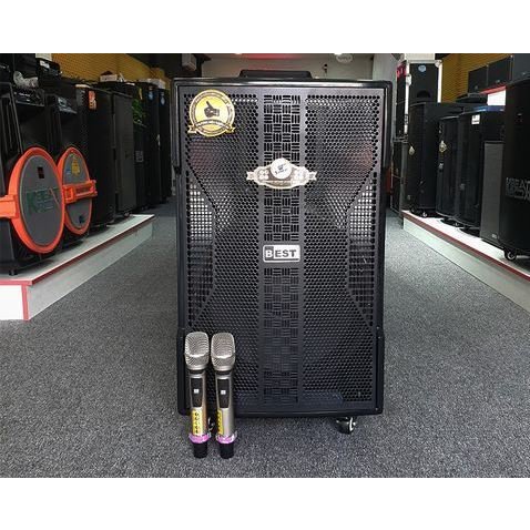 Loa kéo di động Karaoke BEST 6800 Pro Bass 4 tất công xuất 700w kèm 2 micro không dây - Hàng Cao Cấp Bảo Hành 1 Năm