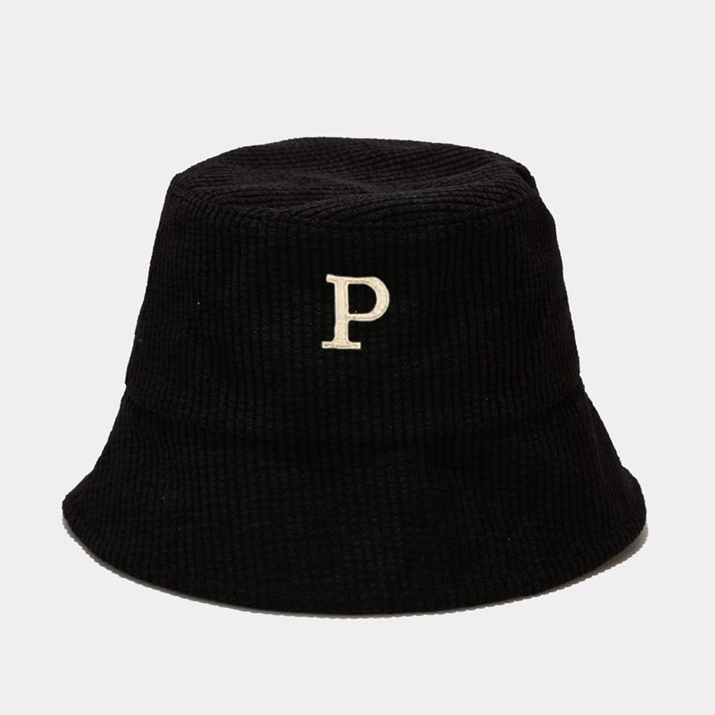 Mũ Bucket Nón Tai Bèo Vành Cụp  Nhung Gân Chữ P 475 Nhiều Màu Sắc Ulzzang Form Unisex Nam Nữ - Hazo