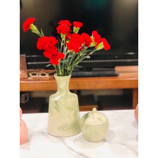 Lọ hoa gốm sứ dáng chai bình hoa trang trí decor siêu đẹp