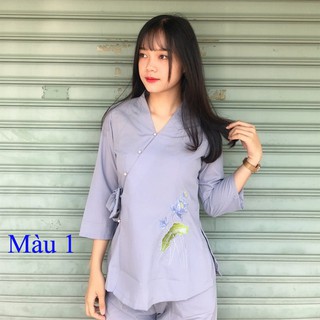 Bộ quần áo Phật tử trẻ em- đồ lam đi chùa Kate