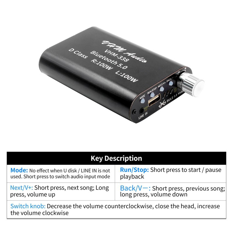 Bảng Mạch Khuếch Đại Âm Thanh Bluetooth Vhm338 100wx2 Dc 12v-24v | BigBuy360 - bigbuy360.vn