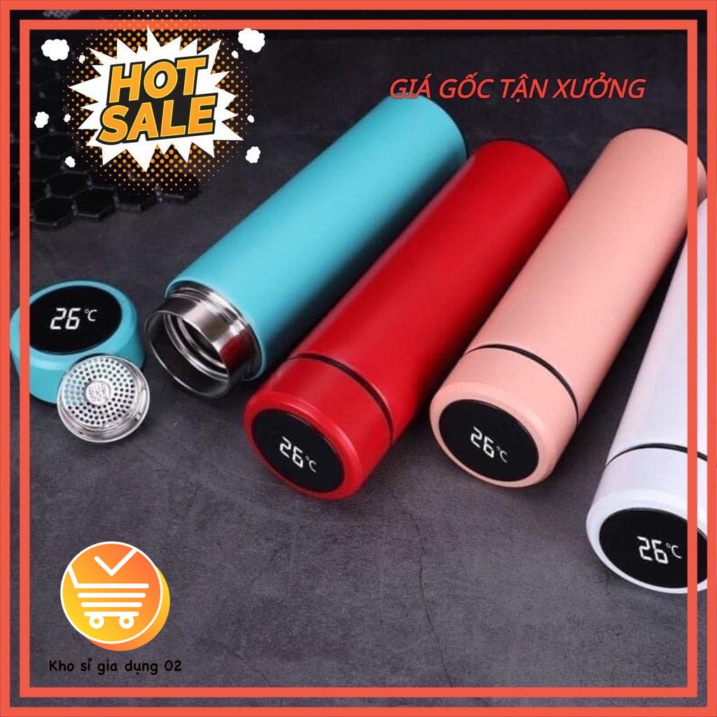 Bình Giữ Nhiệt Hiển Thị Nhiệt Độ 500ml Có Bảo Hành - Bình Giữ Nhiệt INOX 304 Có Nhiệt Kế Thông Minh Hiển Thị Nhiệt Độ