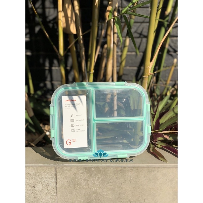 Hộp thủy tinh 3 ngăn Lock&Lock Glass Food Container dung tích 1040ml LLG458