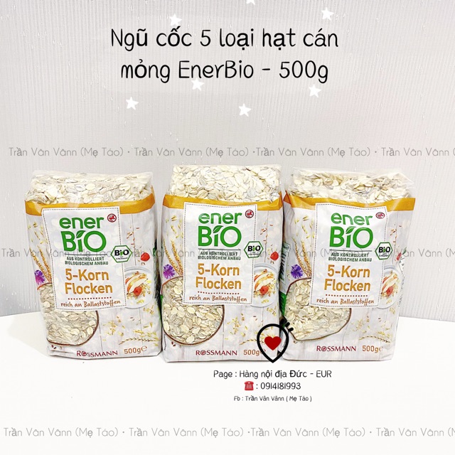 Ngũ cốc 5 loại hạt cán mỏng EnerBio - 500g