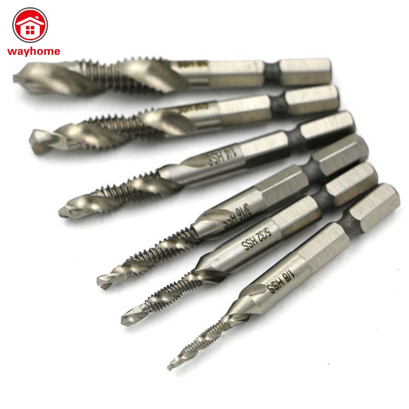 Set 6 mũi taro xoắn chuôi lục giác HSS 4341 M3-M10 chuyên nghiệp