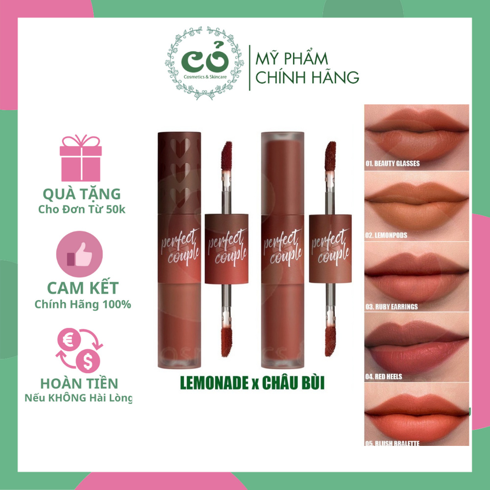 Son Kem Lì 2 Đầu LEMONADE x CHÂU BÙI Perfect Couple Lip - Fashionistar