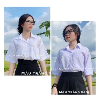 Sơ mi trắng tay lỡ , có túi