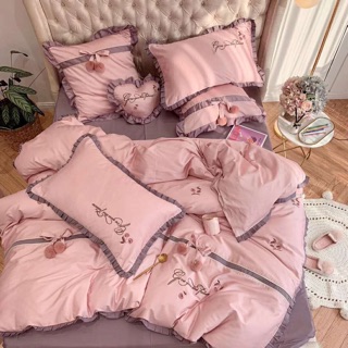 Set lụa tim bông 7 món cao cấp, đẹp hoàn hảo