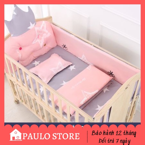 CŨI GỖ ĐA NĂNG 6in1 CÓ QUÂY AN TOÀN CHO BÉ YÊU -PAULO STORE