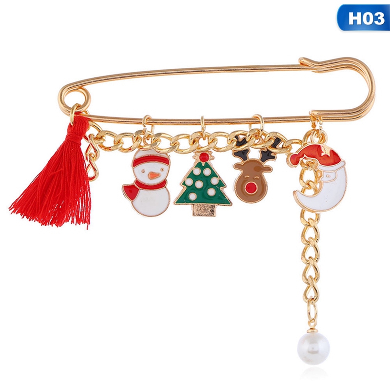 Red Christmas Love Heart Wreath Breast Pin Brooches Lovely Gift Brooch US