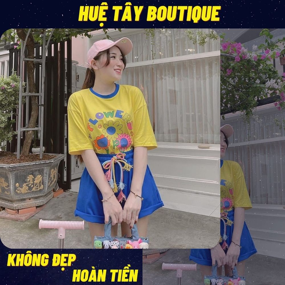 Set bộ nữ, set đùi áo thun from rộng 60kg hoạ tiết teen chất cotton co dãn mịn mát SKUS-98