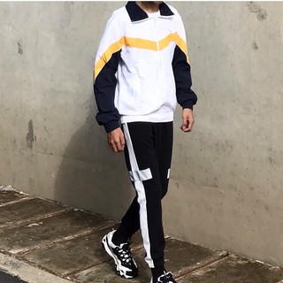 < FREESHIP > Set Khoác QC Viền Vàng phối Quần Jogger Phản Quang [ Form UNISEX ]