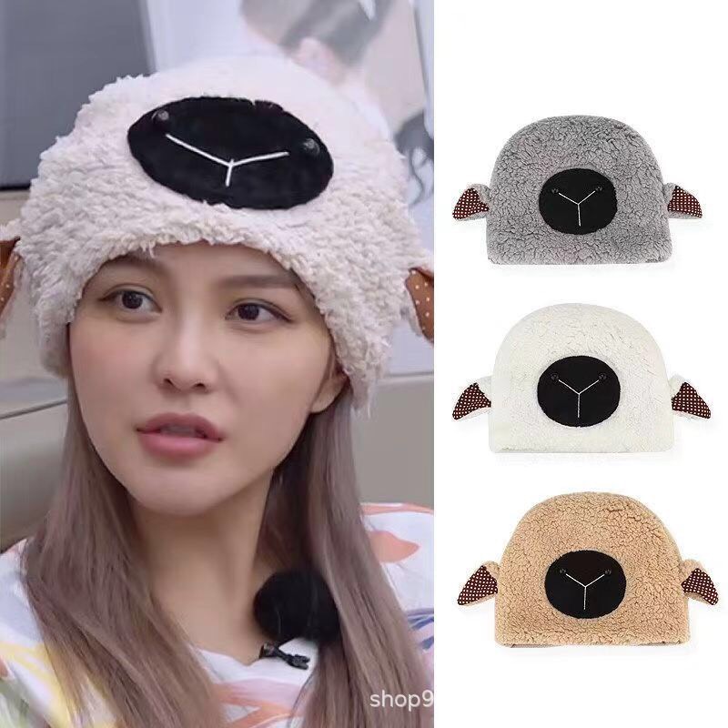 Mũ lông cừu Bắc cực dày dặn giữ ấm mùa thu đông phong cách nữ sinh Hàn Quốc