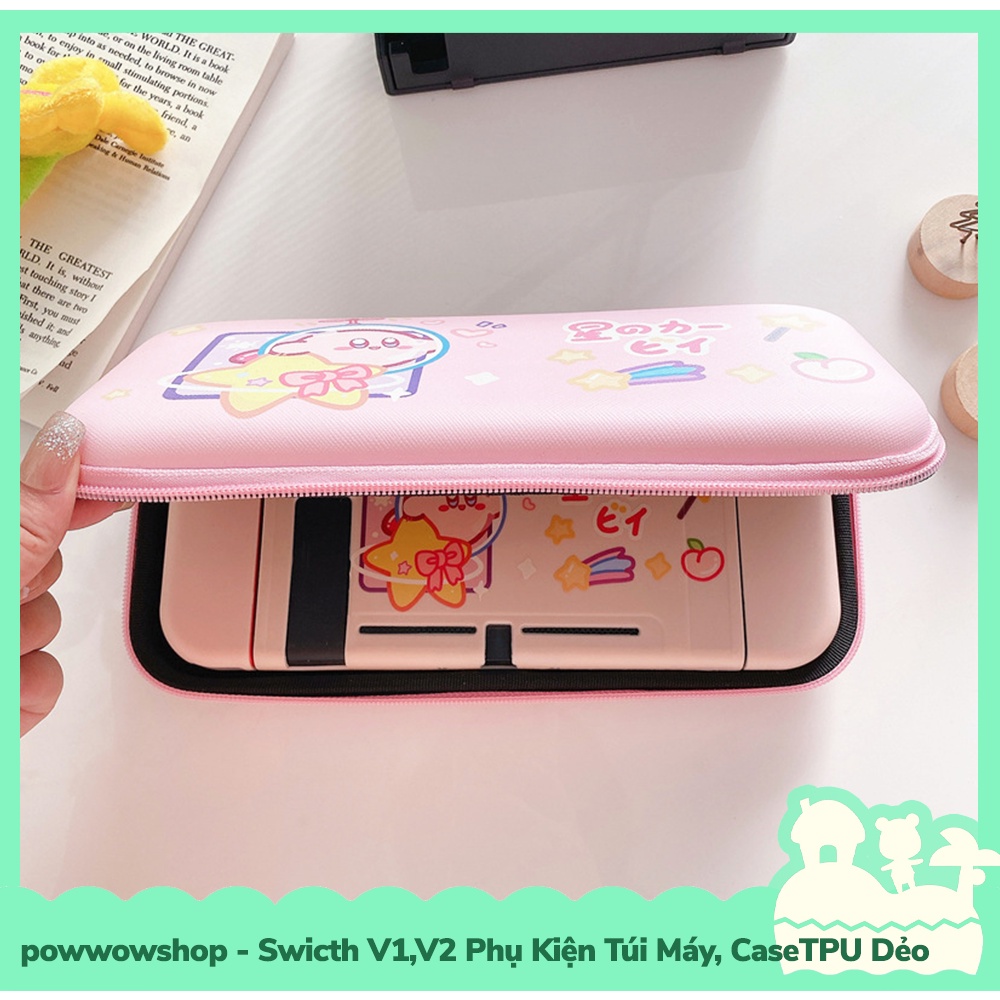 [Sẵn VN - Hỏa Tốc] Switch V1,V2 Phụ Kiện Túi Máy, Case Ốp TPU Dẻo Cho Máy Game Nintendo Switch V1,V2 Pink Kirby