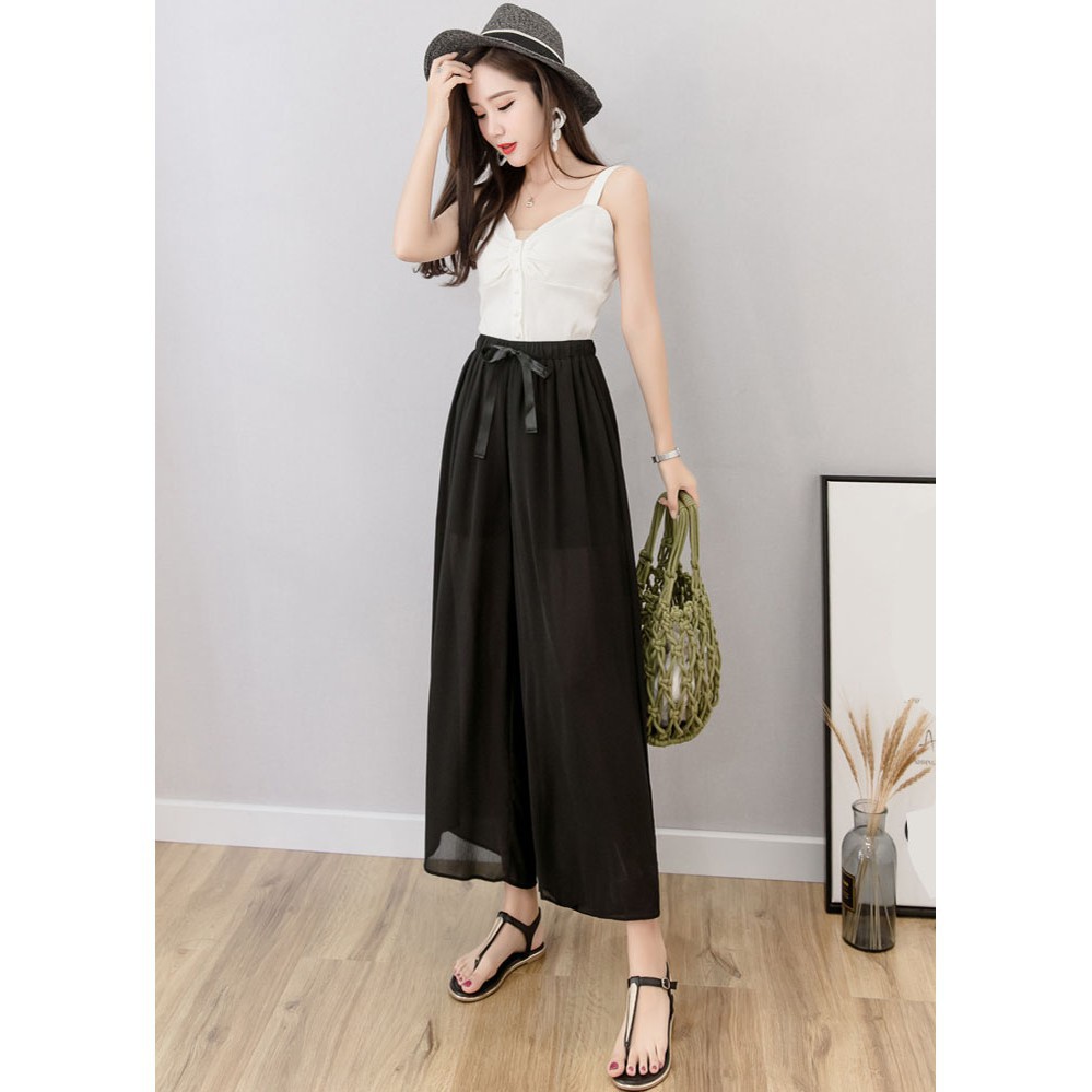 Quần voan ống suông, quần culottes ống rộng thời trang