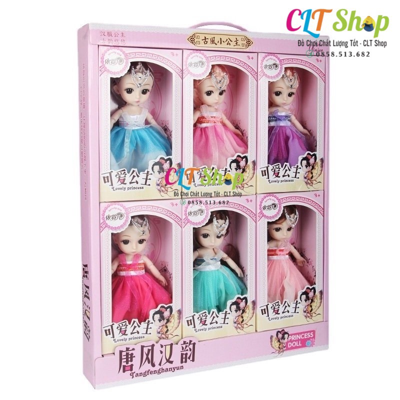 Đồ chơi búp bê hộp 6 búp bê Barbie xinh xắn làm quà tặng bé gái