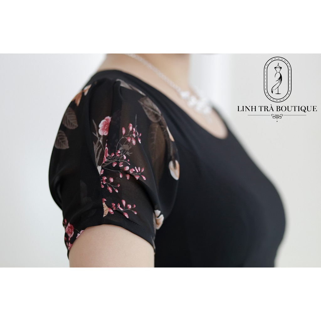 Đầm trung niên cao cấp [LINH TRÀ] đầm voan dáng xoè hoạ tiết hoa trẻ trung cực xinh - mã TM 134 | BigBuy360 - bigbuy360.vn