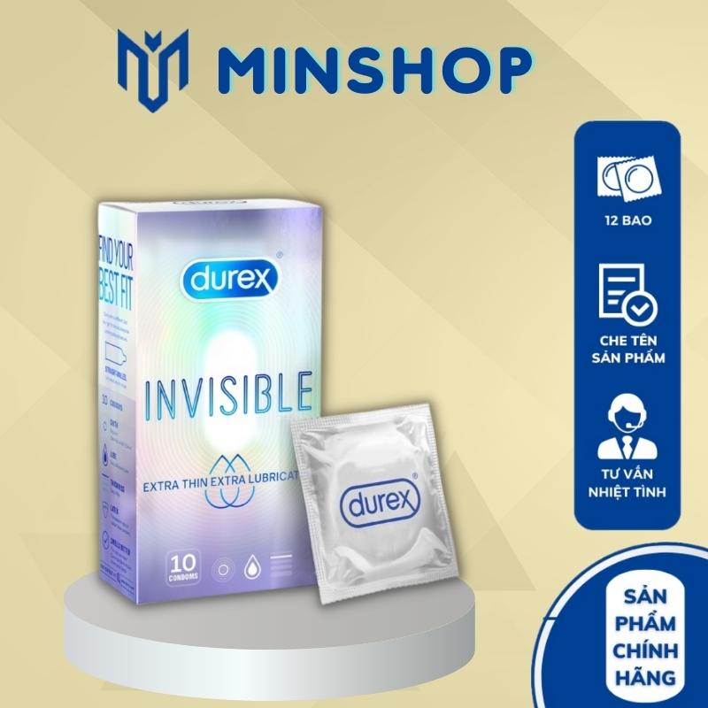 Bao Cao Su Durex Invisible Extra Thin Extra Sensitive siêu mỏng ôm sát hộp 10 bao