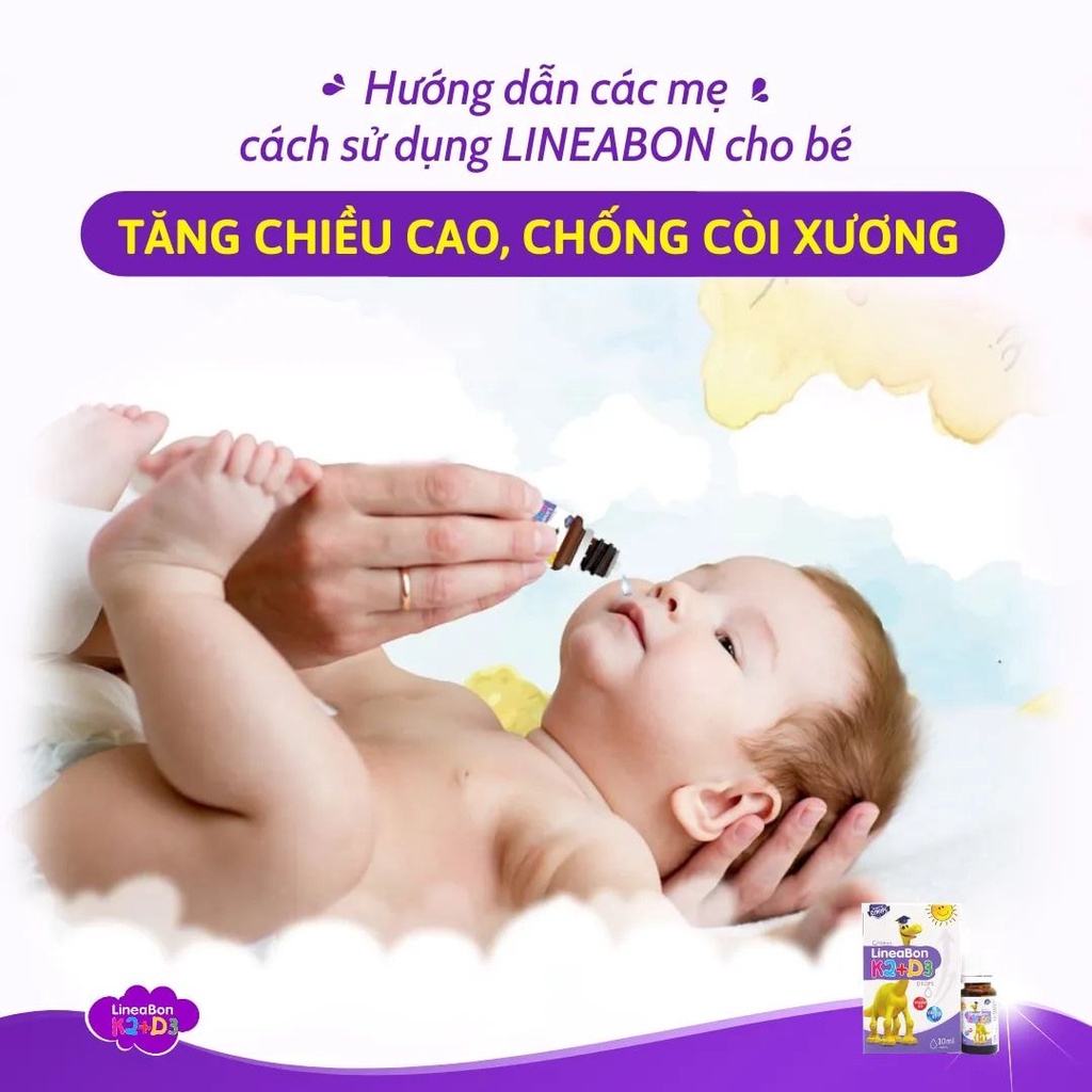Vitamin LineaBon  K2 +D3 Giúp Tăng Hấp Thu Tối Đa Calci Cho Trẻ Phát Triển Toàn Diện có quà tặng  Acute Baby