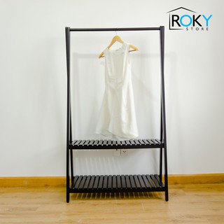 GIÁ TREO QUẦN ÁO 2 TẦNG MÀU ĐEN SIZE M - GIÁ TREO QUẦN ÁO CAO CẤP - A HANGER 2F - ROKY STORE