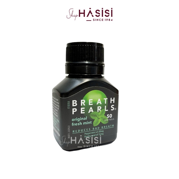 Viên Uống Thơm Miệng BREATH PEARLS - Original Freshens Breath Soothes The Stomach (50 Viên)