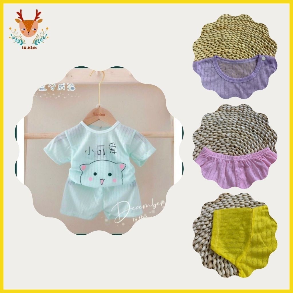 Thời trang quần áo trẻ em cao cấp đồ bộ cộc tay cotton giấy cho bé trai bé gái từ 5 - 15 kg