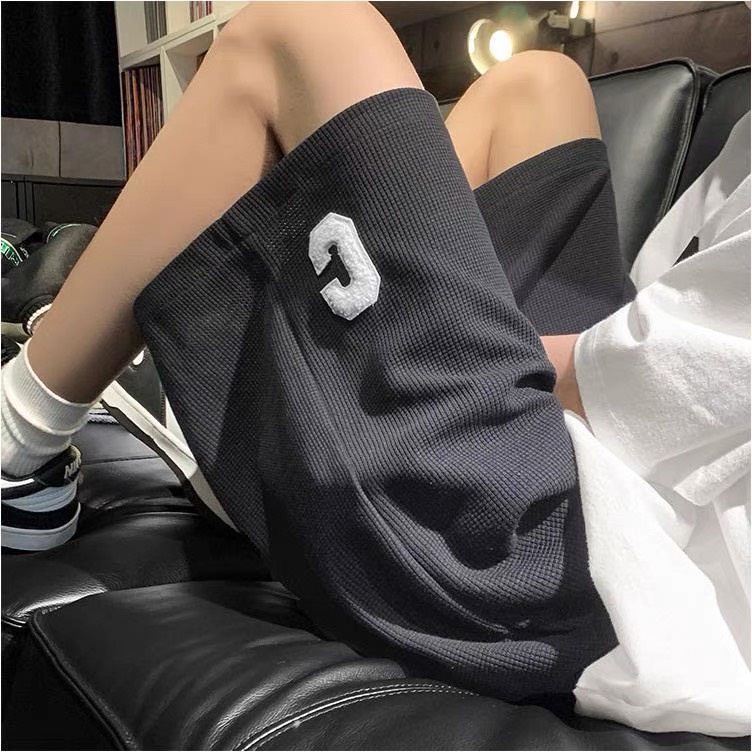 Quần đùi nam chất Tổ Ong có Thêu Chữ C là điểm nhấn, quần short ullzang