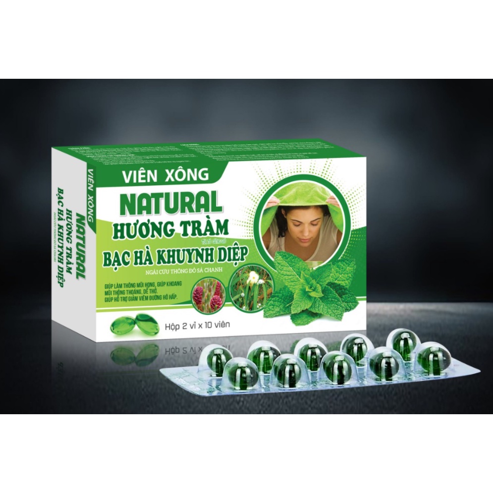 Viên xông hương tràm NATURA hương tràm bạc hà khuynh diệp ( hộp 20 viên )